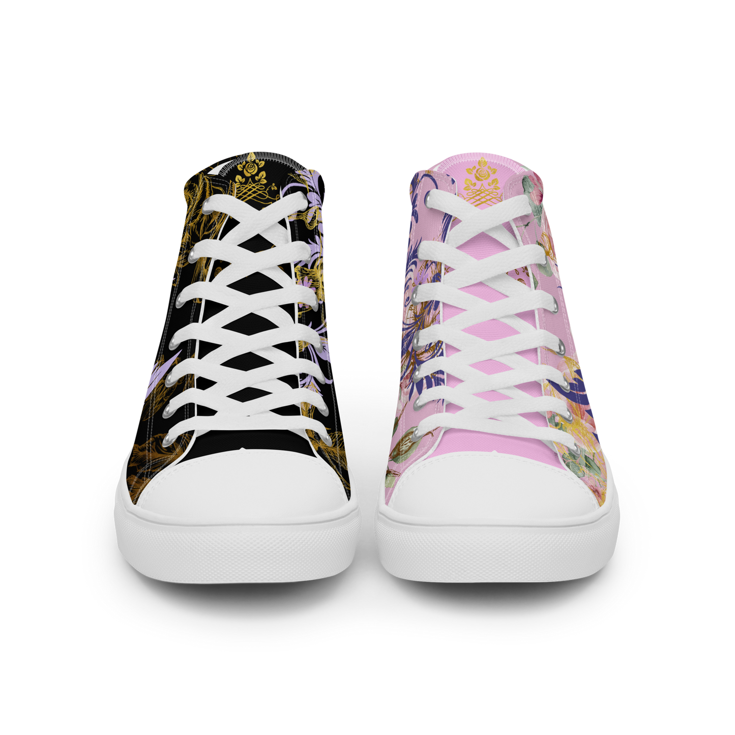 Good V's Evil high top canvas shoes