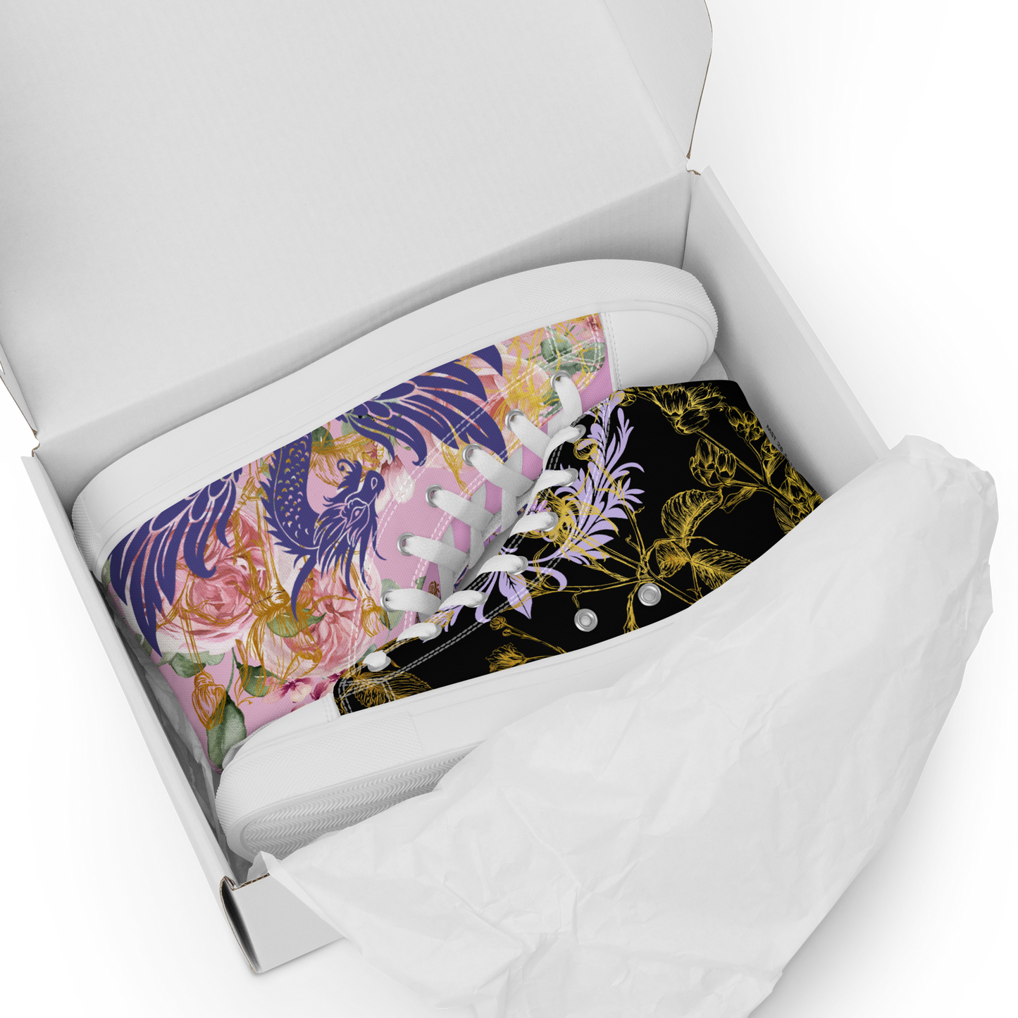 Good V's Evil high top canvas shoes