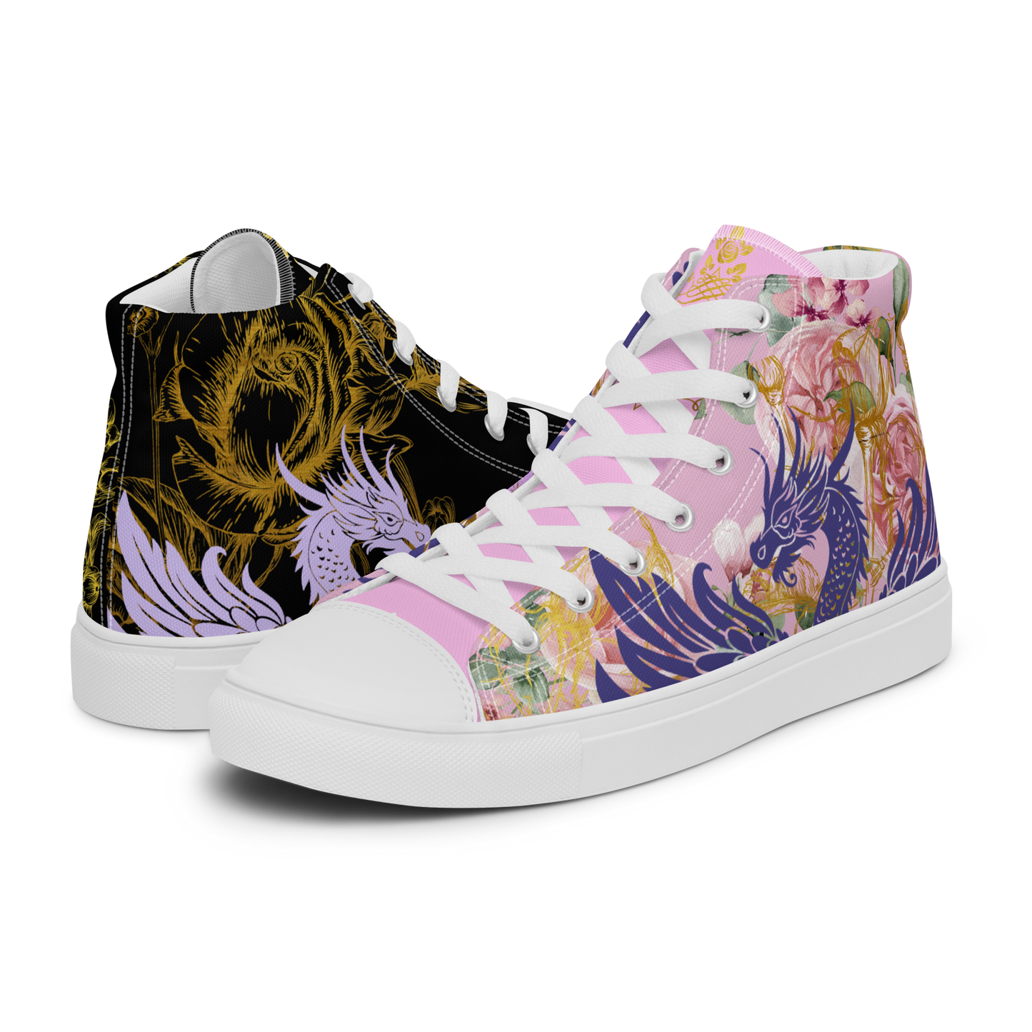 Good V's Evil high top canvas shoes