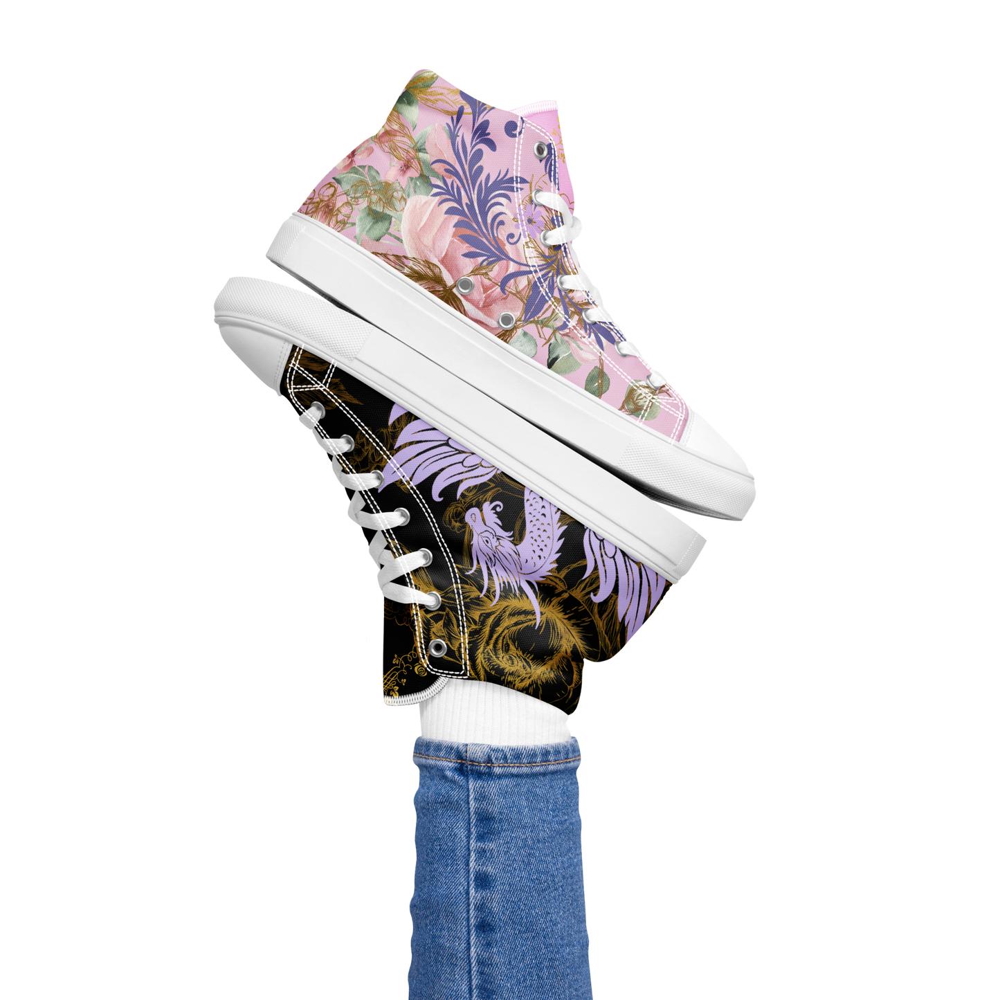 Good V's Evil high top canvas shoes