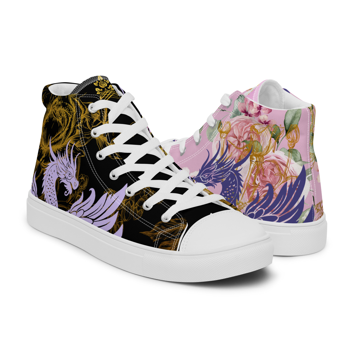 Good V's Evil high top canvas shoes