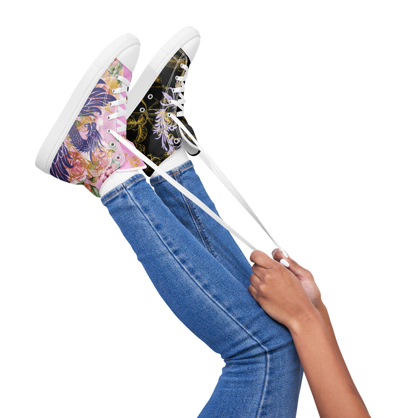 Good V's Evil high top canvas shoes